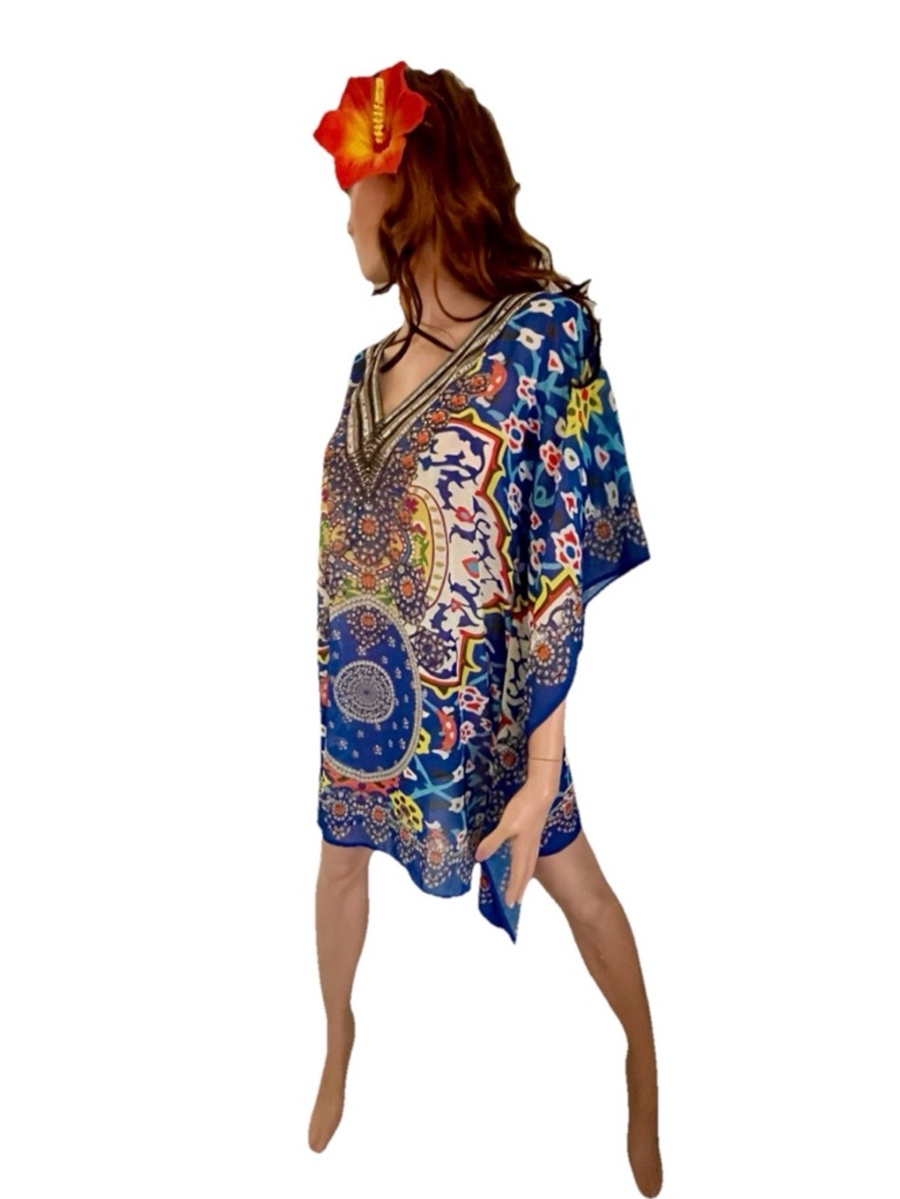 ASA KAFTANS New Without Tags RHINESTONE CAFTAN Tunic RESORT Dress Size Medium